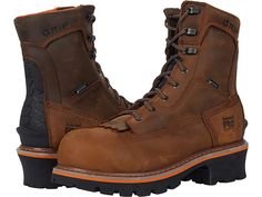 Timberland PRO Evergreen Logger 8 Composite Safety Toe Waterproof - Men's Shoes : Brown : These Timberland PRO Evergreen Logger 8 Composite Safety Toe Waterproof work boots offer work site comfort and protection. Sturdy logger boots also feature slip-resistant outsoles and anti-fatigue technology. Upper is crafted from premium waterproof leather and Ever-Guard leather with waterproof membrane for abrasion resistance and dry feet. Lace-up work shoes feature a composite safety toe that meets or ex Logger Boots, Rugged Boots, Timberland Pro, Work Site, Mens Leather Boots, Shoes Brown, Timberland Mens, Leather Boot, Goodyear Welt