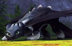 the toothless dragon from how to train your dragon is shown in an animated scene