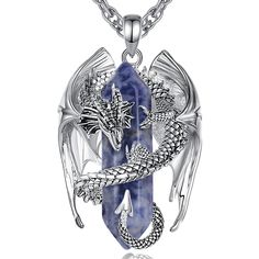 a necklace with an image of a dragon on it