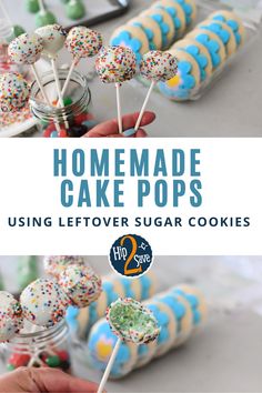 homemade cake pops using leftover sugar cookies