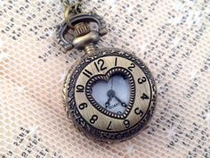 Heart Pocket Watch, Dr Jewelry, Old Pocket Watches, Heart Pocket, Mermaid Jewelry, High Fashion Outfits, Buy Necklace, Ghibli Art