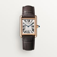 Tank Louis Cartier, Cartier Tank Louis, Beaded Crown, Tank Watch, Matt Brown, Cartier Panthere, Alligator Skin, Cartier Santos, Best Watches For Men