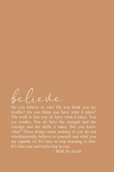 an orange background with the words be believe