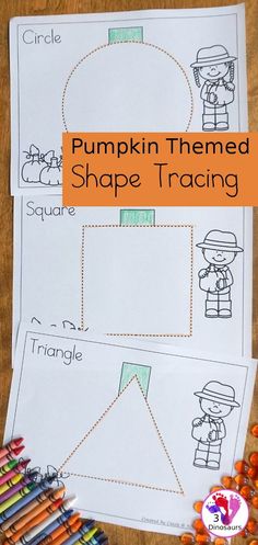 pumpkin themed shape tracking activity for kids