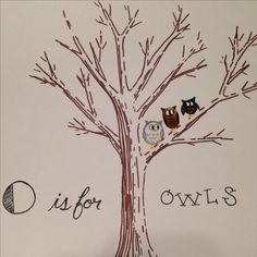 two owls sitting on top of a tree with the words diffor owl's