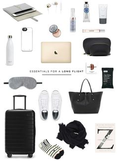 travel essentials for a long trip with text overlay that reads travel essentials for a long trip