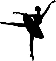 a black and white silhouette of a ballerina