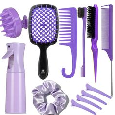 PRICES MAY VARY. ALL IN ONE HAIR STYLING TOOLS: Package Included 1pcs 200ml continuous spray bottle for hair spray, 1pcs detangling brush for all types of hair, 1pcs soft scalp massager shampoo brush for shower, 1 Pcs Bristle Hair Brush, 1 Pcs Rat Tail Comb,1 Pcs Edge Brush,1pcs wide tooth comb, 4pcs hair styling clips for women and 1pcs hair tie. DURABLE AND PROFESSIONAL: hard plastic, not the bendable material, high quality, useful and well made for hairstyles, bring what you need ,good and st Hair Rat, Hair Spray Bottle, Tail Comb, Teased Hair, Rat Tail, Travel Hairstyles