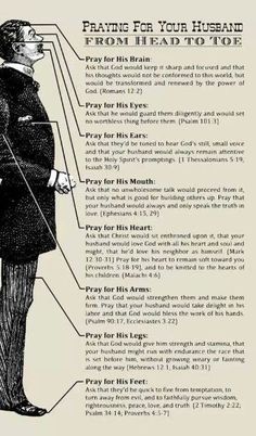 an image of a man in a suit with the words pray for your husband from head to toe