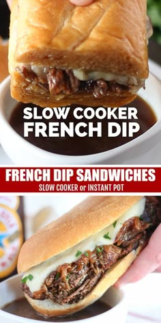 french dip sandwiches with slow cooker or instant pot