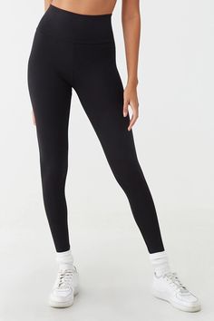 Basic High-Rise Leggings | Forever 21 High Waisted Black Leggings, Military Ball Dresses, Waist Cincher Corset, Sport Outfit Woman, Waist Training Corset, Girls Graphic Tee, Birthday Wishlist, Athletic Outfits