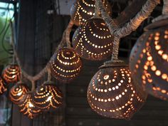 some lights that are hanging from the ceiling