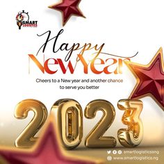 a happy new year 2012 greeting card with gold stars and numbers on the front, along with a red star in the background