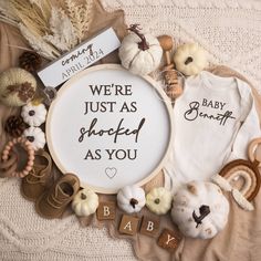 Fall Baby Announcement Digital Thanksgiving Pregnancy Announcement Gender Neutral November Surprise Unexpected We're Just as Shocked as You - Etsy Due In August Pregnancy Announcement, Baby Anouncment Ideas Fall, Unplanned Pregnancy Announcement, Country Baby Announcement, November Pregnancy Announcement, Unexpected Pregnancy Announcement, Boho Pregnancy Announcement, Baby Announcement Digital, Fall Baby Announcement