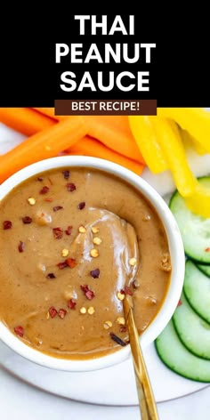 BEST Easy Thai Peanut Sauce Best Peanut Dipping Sauce, Clean Peanut Sauce, Finger Food Friday, Best Asian Noodle Sauce, Stir Fry Recipes Peanut Sauce, Peanut Noodle Sauce Recipe, High Protein Peanut Sauce, Easy Peanut Satay Sauce, Asian Inspired Sauce