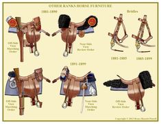 the different types of horse saddles and bridles are shown in this diagram