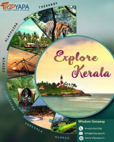 an advertisement for the travel company explore nerala, which is located in india