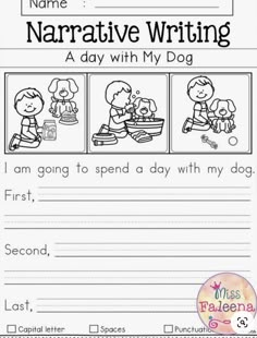 writing worksheet for kids with pictures