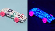 a skateboard with wheels that glow in the dark