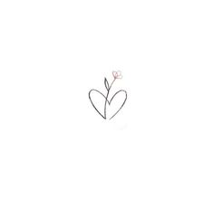 a drawing of a heart shaped flower on a white background