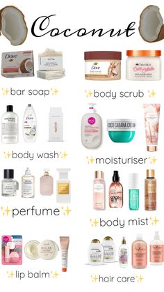 #beauty #vibes #bodycare #bodycareroutine #coconutgirl #perfume#skincareaesthetic#selfcare~itgirl#cleangirl#glow#smellgood #coconutgirlaesthetic Coconut Body Care Routine, Vanilla Coconut Scent Combo, Coconut Self Care Products, Summer Body Care Routine, Coconut Shower Products, Coconut Vanilla Scent Combo, Eos Coconut Waters Combo, Glowing Body Skin Products, Coconut Scent Combo