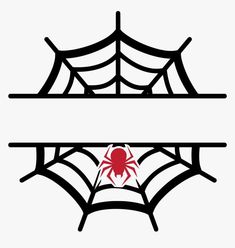 two spider webs on top of each other in front of a white background with black lines