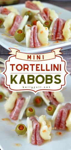 Mini Tortellini Kabobs, football appetizers, game day food Appetizer Screwers, Tortellini Kabobs Antipasto Skewers, Easy Antipasto Skewers, Antipasto Skewers With Tortellini, Mini Kabobs, Tortellini Kabobs, Skewer Ideas, Salami Appetizer, Memorial Day Food