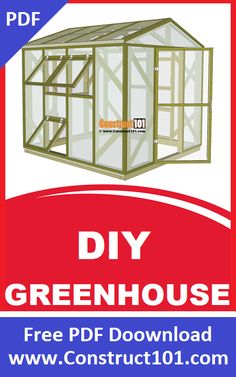 a green house is shown with the text, free printable instructions for building your own greenhouse