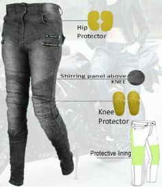 Technical Specifications  CE approved Protectors At Knees & Thighs  All Armours are removable  Twin/double stitching  FREE KNEE & HIP ARMOUR  Great for winter and summer  KEVLAR Protective Lining  Double layered  YKK ZIP FLY  Belt loops.  Stretch panels at knees.  Stretch panel at kidneys.  Pockets Two Jeans Style pockets  Two Back  Pockets Two Front Knee Protectors Pockets   Sizing information: The trousers are designed for you to buy your usual jean size, however, if you wish to wear something Luxury Biker Bottoms With Belt Loops, Luxury Biker Pants With Belt Loops, Moto Sweat Pants, Luxury Biker Bottoms For Streetwear, Biker Trousers, Diy Goth Clothes, Motorcycle Riding Pants, Diy Motorcycle, Motorbike Leathers