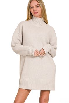 This Zenana Turtle Neck Long Sleeve Mini Sweater Dress is a versatile and stylish addition to any wardrobe. Made with high-quality materials, the dress offers comfort and warmth. The turtle neck and long sleeves provide extra coverage, while the mini length adds a modern touch. Perfect for any occasion. Details:- Turtle Neck- Mini Dress Length- Long Sleeves Fabric Content:- 65% Acrylic, 20% Nylon, 15% Polyester Turtle Neck Long Sleeve, Mini Sweater, Mini Sweater Dress, Beaded Dangle Earrings, Long Sleeve Mini, Beaded Dangles, Vintage Accessories, Jeans Shop, Stone Beads