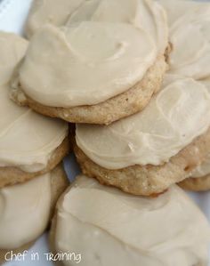 cookies with frosting sitting on top of each other