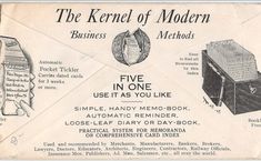 an old advertisement for the kernel of modern menards, with instructions on how to use it