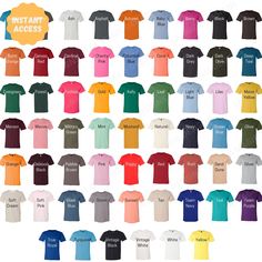 men's and women's polo shirts in various colors with the words instant access