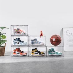 PRICES MAY VARY. ✔ PREMIUM QUALITY- Are you tired of cheap flimsy plastic shoe box that won't last ? California based brand SNEAKERVIEW is born for true sneakerhead. Our 360°clear sneaker storage box is made of premium material that is 25% thicker than others.Each box weigh 4lb on its own. It provides a 360° clear view of your favorite shoes.The dust proof design better protect your collectibles item. ✔ PROFESSIONAL GRADE Shoe Display Case - Our sneaker storage box is made of heavy duty material Clear Shoe Boxes, Sneaker Storage Box, Shoe Display Case, Sneaker Displays, Shoe Box Storage, Shoe Containers, Hat Organizer, Boot Organization, Sneaker Storage