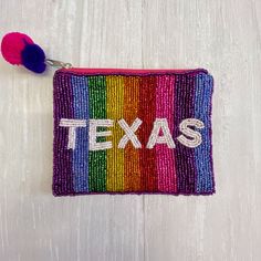 Texas Pouch - Lyla's: Clothing, Decor & More - Plano Boutique Cute Pouch, Cute Gift, Handbag Accessories, Bold Colors, Cute Gifts, Coin Purse, Coin, Texas