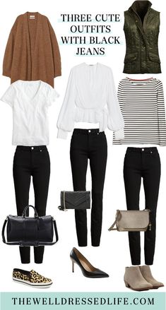 Outfits With Black Jeans, Looks Jeans, Black Jeans Outfit, Fashion Capsule, Looks Style, Fall Winter Outfits, Work Casual