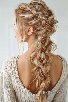 How to Fishtail Braid: A Step-by-Step Guide - Puqqu Wedding Hairstyles For Long Hair With Braids, Wedding Hairstyles For Long Hair Braid, Bubble Braid Wedding Hair, Wedding Braids Hairstyles, Prom Hair Braids, Wedding Hair Plait, Formal Braided Hairstyles, Fishtail Wedding Hair, Bridal Braided Hairstyles