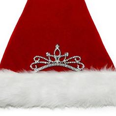 Let everyone know you are the princess of the party while wearing this red Santa hat with a tiara. Holiday Living One Size Fits Most Red Plush Santa Polyester Santa Claus | 04086591LOQ Red Santa Hat, Christmas Costumes, The Princess, Santa Hat, Christmas Outfit, Tiara, Santa Claus, Hats, Christmas