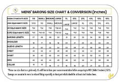 Rule of Thumb: When choosing  size, THE SHOULDER WIDTH SHOULD MATCH THAT OF THE SIZE AND THE CHEST PART SHOULD HAVE AT LEAST 4 INCHES OR MORE OF ALLOWANCE (OR 2 INCHES AT TUMMY IF IT'S THICKER THAN THAT OF THE CHEST). *Please refer to size chart found at end of picture gallery to avoid unnecessary returns leading to loss of time and money. Size chart are actual size of dress/Barong.  Our sizes are different from US or European Standard. Gowns are customizable but needs extra time to make. Thank Filipino National Costume, Laguna Philippines, Formal Dress For Men, American Festivals, Barong Tagalog, Formal Dresses For Men, Handmade Leather Belt