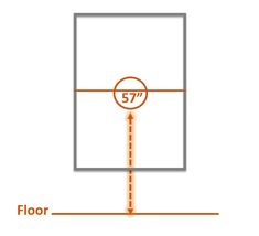 a basketball court is shown with an orange line going from the center to the bottom