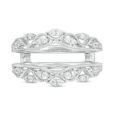 a white gold wedding ring set with diamonds