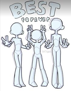 three cartoon figures with the words best for everyone written above them, and two people holding their hands up