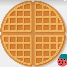 the waffles are cut into four pieces on a white background, top view royalty illustration