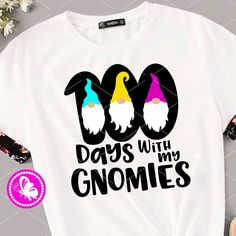 two gnomes with the words 90 days with my gnomes on them