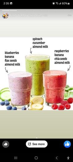 an image of some smoothies with different ingredients