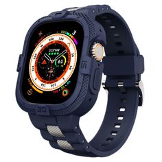 PRICES MAY VARY. All-Round Protections - This military style bands compatible for Apple Watch Ultra 2/1 49mm. Raised edges and unibody protection can protect the screen and bezel from surface scratches and bumps in daily life. Comfort And Durable - Premium and rugged TPU band with titanium metal accents and buckle. It is comfortable to wear and presents a modern, tough and sporty look. Super Easy Installation - Easy to install without tools and one-click removal. Precise cutouts ensure smooth ac Waterproof Sports Watch, Apple Watch Bands Sports, Titanium Metal, Apple Watch Ultra, Watch Ultra, Metal Accents, Sports Watch, Military Style, Sporty Look