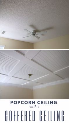 the popcorn ceiling is being painted with white paint and has been installed to match the ceiling