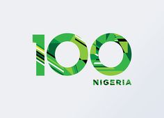 the number 100 logo is made up of green and black circles with an abstract pattern