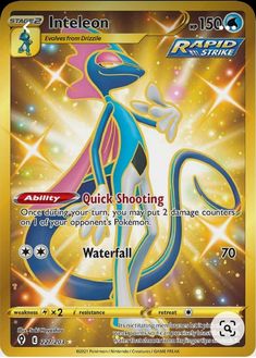 a card with an image of a blue and yellow lizard on it's back