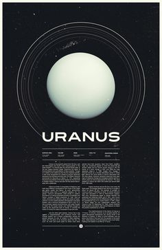 an image of the solar system uranus in black and white, with text below it